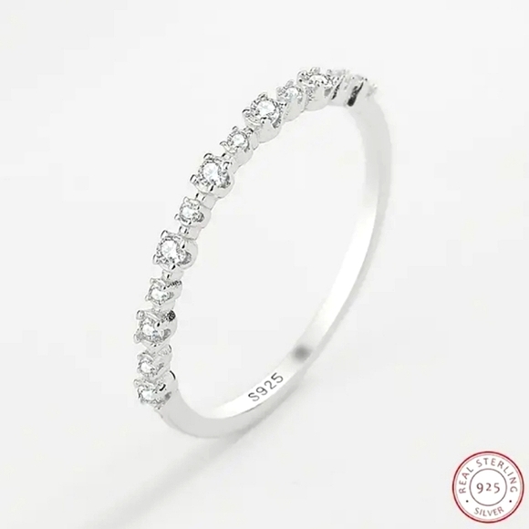 .•°Happy🌛Moon°•. Jewelry - S925 Solid Sterling Silver Eternity Band